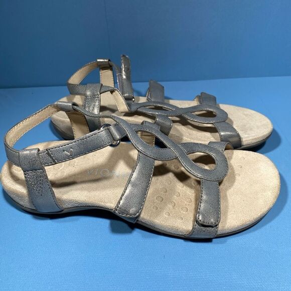 Vionic Jodie Women Size 8 Gray Comfort Walking Ergonomic Orthotic Walking Sandal - Picture 2 of 7